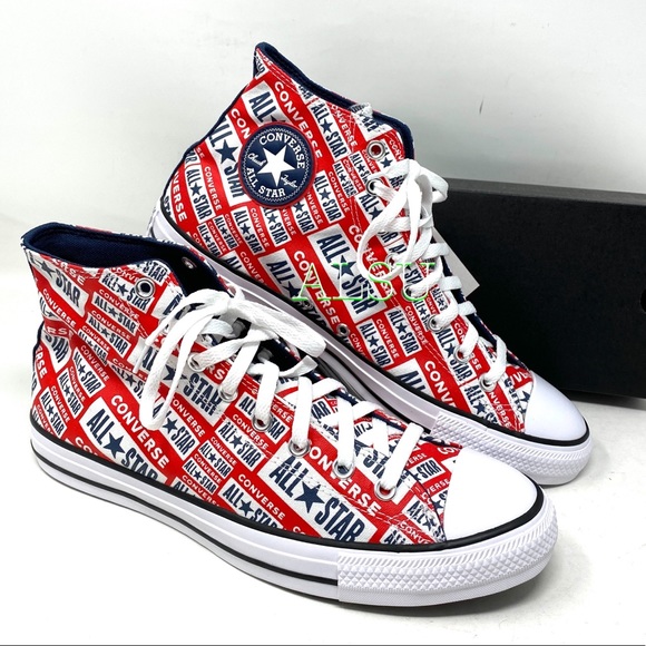 Converse Shoes - Converse Chuck Taylor All Stars Logo Red High Canvas Sneaker Womens Size 166984F